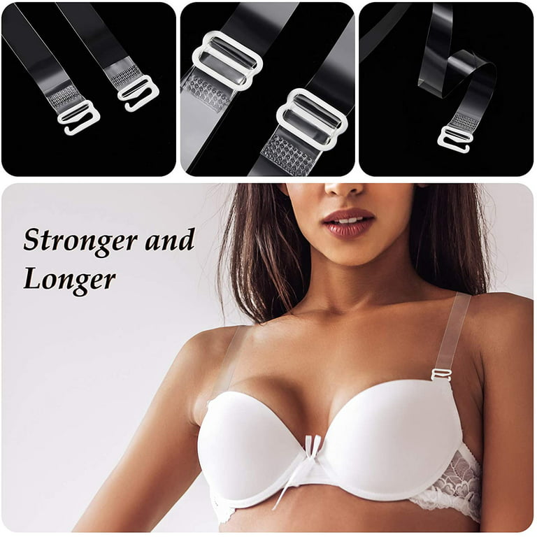 Invisible Clear Bra Straps Soft Transparent Replacement Bra Shoulder Straps  Non-Slip Adjustable Bra Straps For Women Strapless Bras 