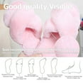 thumbnail image 5 of Ginisom Women's Fuzzy Slippers Cross Band Fluffy Open Toe House Slide Slipper, 5 of 6