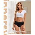 thumbnail image 2 of INNERSY Women’s High Waisted Lace Briefs Soft Cotton Underwear 5 Pack(M,Black), 2 of 6
