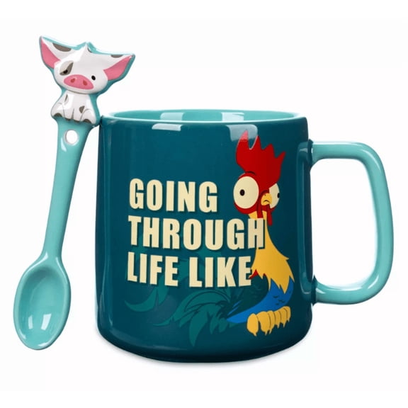Disney Parks Heihei and Pua Coffee Mug with Spoon Set – Moana New With Tag