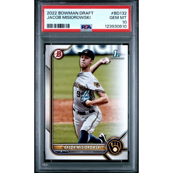 Graded 2022 Topps Bowman Draft Jacob Misiorowski #BD132 Rookie RC Baseball Card PSA 10 Gem Mint