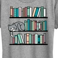 thumbnail image 3 of Instant Message - Cat Book Shelf - Women's Short Sleeve Graphic T-Shirt, 3 of 6