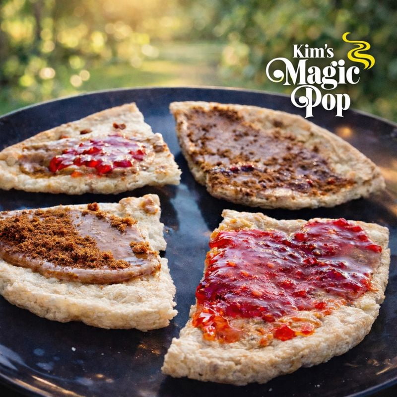 Kim's Magic Pop Freshly Popped Rice Cakes | Vegan | Whole Wheat | 12 Bags | 15 Cakes per Bag | Low Carb, Sugar Free, Fat Free, Natural, Multigrain Korean Snack