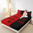 thumbnail image 5 of Homewish Romantic Valentine's Day Twin Sheet Set for Kids, Black Red Cartoon Bedding Comforter Set, 3pcs, 5 of 8