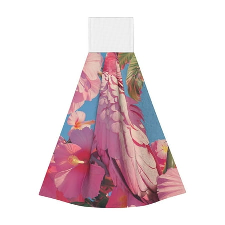 

Coaee Pink Parrot Tropical Blossoms for Fast Absorbent Hanging Towels with Velcro for Kitchen Bathroom Laundryroom