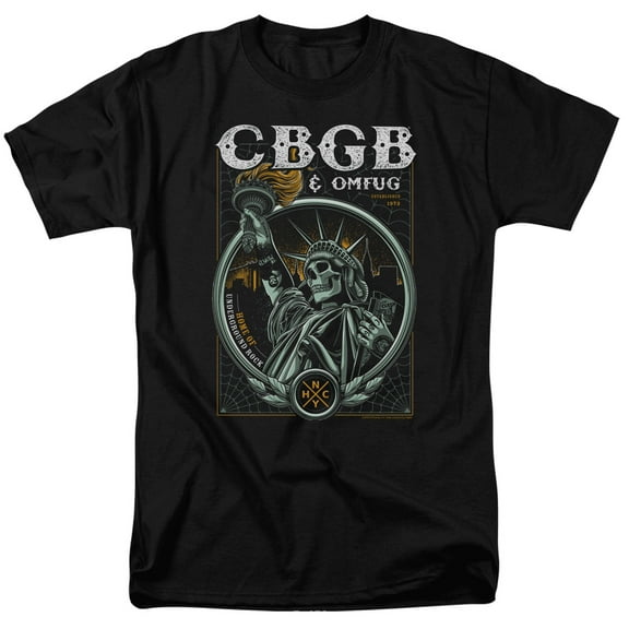 Cbgb Liberty Skull Officially Licensed Adult T-Shirt S