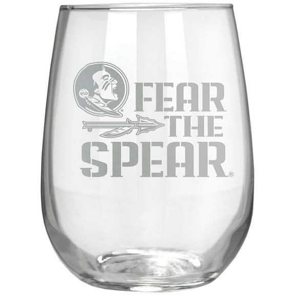 Florida State Seminoles Etched 17oz. Rally Cry Stemless Wine Glass