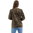thumbnail image 5 of Women's Casual Sparkle Sequins Blazer Jacket Party Wedding Open Front Shiny Coat, Gold, X-Large, 5 of 5