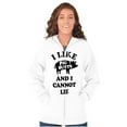 thumbnail image 4 of Like Pig Butts Cannot Lie Bacon Lover Unisex Fleece Graphic Zip Up Hoodie Brisco Brands 2X, 4 of 5