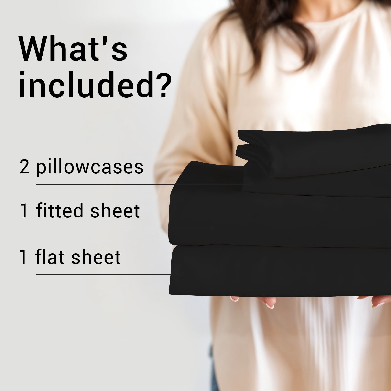 Hitime 4PC Bamboo Full Sheet Set, Deep Pocket Fit 16", Breathable Super Soft Luxury Hotel Style Home Decor Full Size Sheet Set, Gift for Women, Men - 2 Pillowcases, 1 Flat Sheet, 1 Fitted Sheet