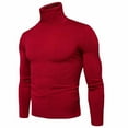 thumbnail image 3 of Xcmzpl Men's Turtleneck Sweaters Slim Fit Knit Pullover Tops Long Sleeve Classic Sweaters Solid Lounge Pullover Sweaters for Fall Winter, 3 of 9