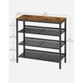 thumbnail image 6 of 4 Tier Shoe Rack for Entryway - Holds 12-15 Pairs, Sturdy Wooden Top, Industrial Style, Rustic Brown and Black, 6 of 8