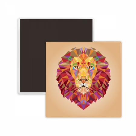 

Colourful Lion Animal Box Stitching Square Ceracs Fridge Magnet Keepsake Memento