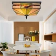 thumbnail image 5 of More Change 15.8" Stained Glass Chandeliers Flush Mount Hand-Made Ceiling Light Fixtures, 5 of 16