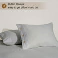 thumbnail image 2 of Button Closure Duvet 3 Piece Set - 400 Thread Count - 100% Egyptian Cotton - Super Comfy Comfortor Cover Set - Light Gray Solid, Full Size., 2 of 4