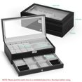 thumbnail image 2 of Organizador de joyas TomCare Watch Box con tapa de cristal, color negro, 2 of 6