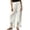 White, variant on Women's Bohemian Style Lace Trim Hem Elastic Waist Pants, Loose Fit Casual Lounge Bottoms for Beach or Home Wear, Breathable and Soft Black L