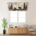 thumbnail image 2 of Cabin Bear Valance Curtain for Kitchen Rustic Farmhouse Wooden Western Country Wild Animal Privacy Decorative Rod Pocket Short Window Valance Curtains 54 by 18 in, 1 Panel, 2 of 6
