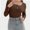 coffee, variant on Women's Shirts Long Sleeve Casual Fall Top Button Ribbed Knit Basic Blouses
