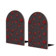thumbnail image 2 of Picia Red Ladybugs On Dark Background Pattern Wood Bookends for Shelves,Non-slip Bookends, Heavy Duty Wooden Bookend Support,1 Pair, 2 of 8