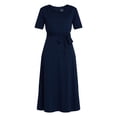 thumbnail image 2 of Time and Tru Women's Knit Midi Dress with Tie Belt, Sizes XS-XXXL, 2 of 5