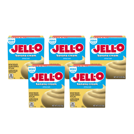 Jell-O Sugar Free Instant Pudding Mix Banana Cream 0.9 OZ (Pack - 5)