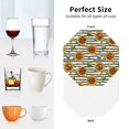 thumbnail image 6 of Honeii Cute Sunflowers print Leather Coaster Set of 4, ideal for safeguarding your furniture from drinks spills and effortless cleanup-Octagon, 6 of 6