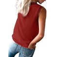 thumbnail image 3 of Womens Lace Trim Tank Tops V Neck Sleeveless Shirts 2025 Summer Casual Dressy Top Wine red L, 3 of 9