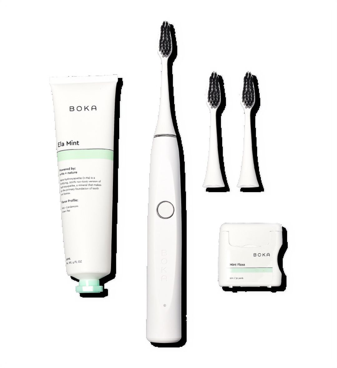 Boka electric toothbrush with two activated charcoal bristle replacement heads, white - image 5 of 5