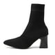 thumbnail image 5 of NECHOLOGY Botas Mujer Adulto Femenino Zapatos Botines mujer Zapatos de mujer Calcetines de tacón Botas Botas elásticas de tacón grueso Botas de mujer de tubo medio de punto de tacón medio (Black, 9), 5 of 7
