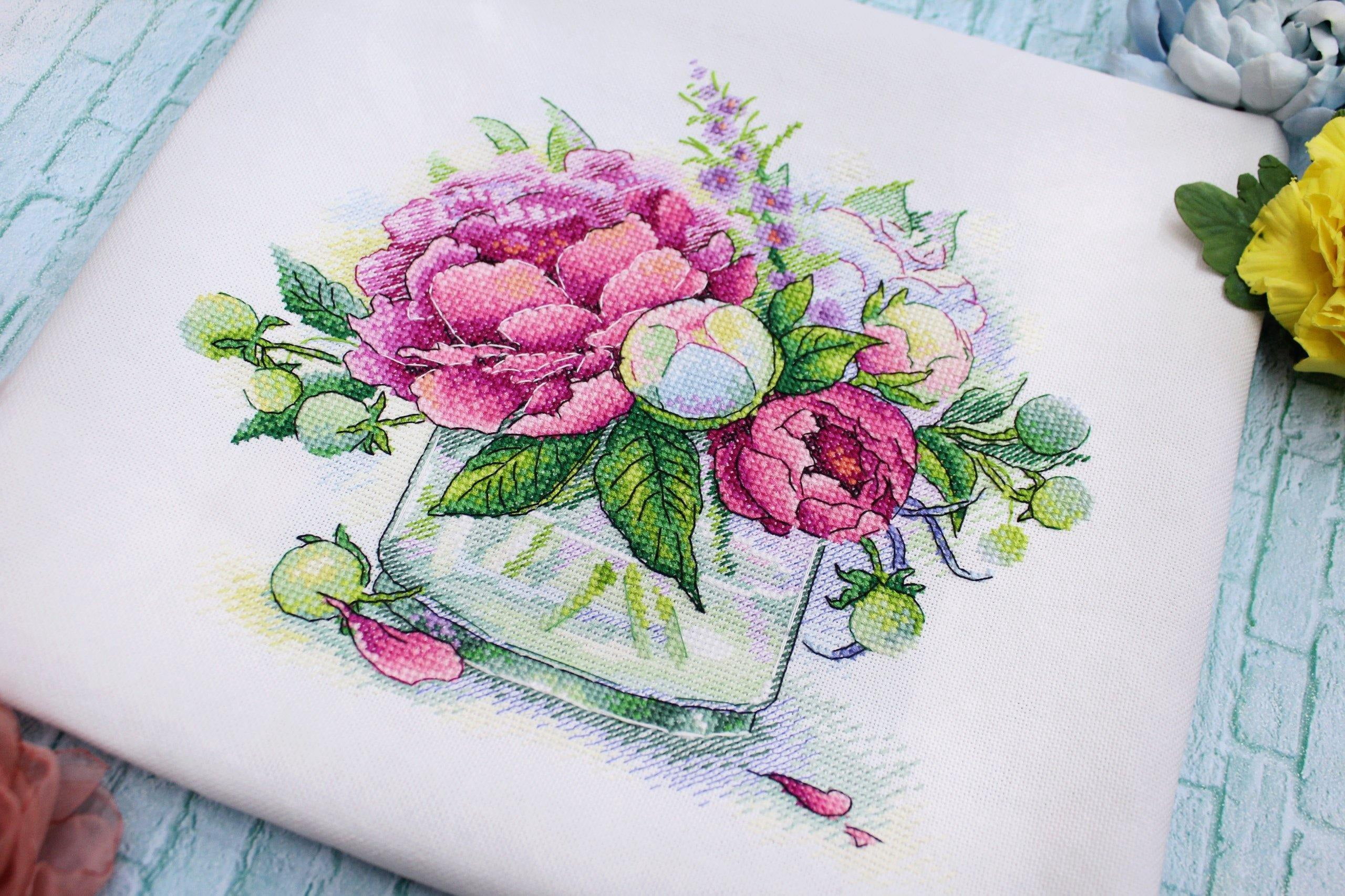 Cross-stitch Kit Tender Aroma SA-032 Needlework Pink Flowers MP Studia