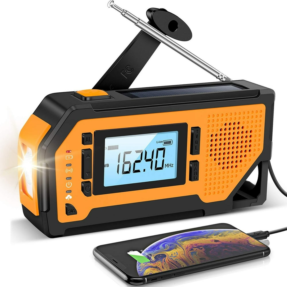 (2021 Newest) Emergency Radio Weather Alert Radio Solar Hand Crank