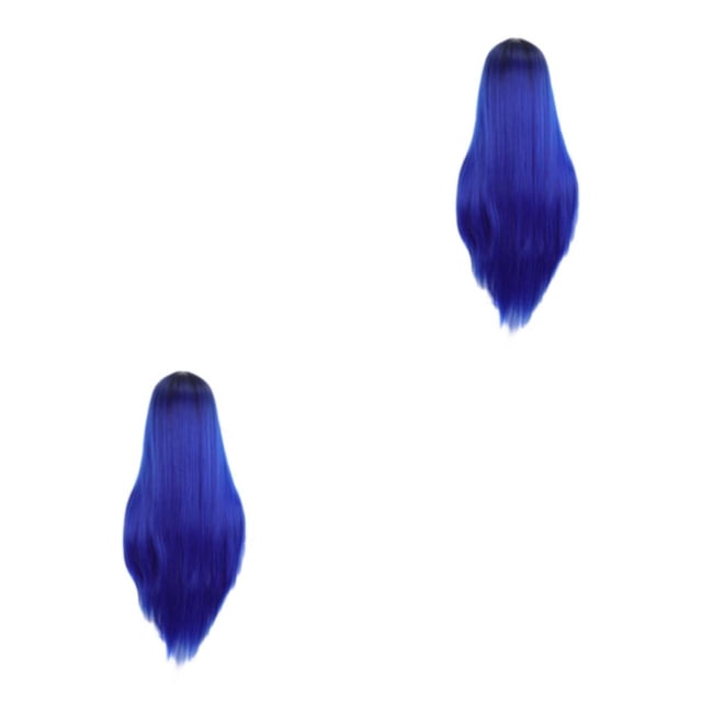 ZheElen Perruques Synthétiques pour Cheveux Naturels Résistantes Perruque Synthétique Longue Cheveux Lisses Facile à Porter 9582-11 2Ensemble