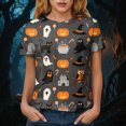 thumbnail image 6 of NOLDARES Halloween Nurse Shirts for Women Halloween Pumpkin Crew Neck T-Shirt Funny Ghost Graphic Tee Tops(Grey,S), 6 of 9