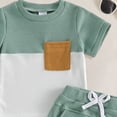 thumbnail image 4 of Akiihool Baby Summer Outfits Toddler Baby Boys Clothes Set Short Sleeve T-Shirt and Shorts Summer 2 PCS Outfit for 6M-3Y(Green,12-18 Months), 4 of 4