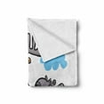 thumbnail image 2 of Moose Soft Flannel Fleece Blanket, American Animals Boat Beaver Friend Canoe River Fun Native Characters Cartoon, Cozy Plush for Indoor and Outdoor Use, 60" x 80", Blue White Brown, by Ambesonne, 2 of 6