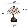 thumbnail image 7 of Tiffany Table Lamp White Stained Glass LED Bulb Included Dragonfly Base 10"W*10"D*14"H, 7 of 7
