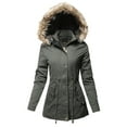 thumbnail image 1 of FashionOutfit Women's Hooded Warm Long Coats Faux Fur Fleece Lined Parka Outdoor Jackets, 1 of 1