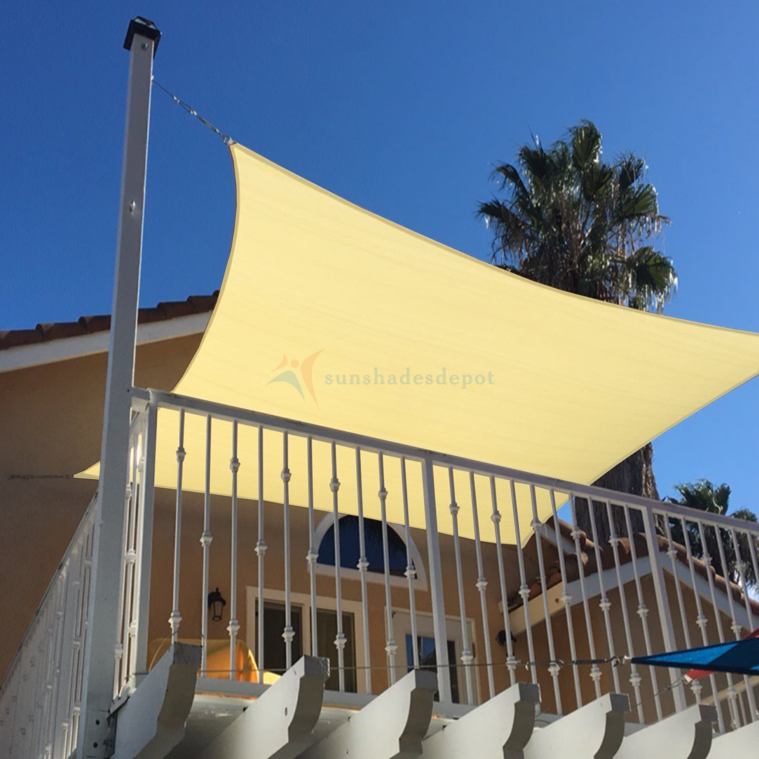 Canary Yellow Rectangle Sun Shade Sail Canary Awning Canopy Top 8 to 24 W/6''Kit 