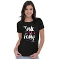 thumbnail image 3 of Smile its Friday Weekend Vibes Happy Womens Fitted Plus Size Graphic Tee Brisco Brands 2X, 3 of 5