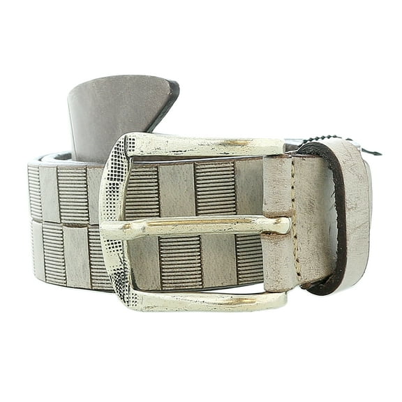 Pierre Cardin Distressed Beige Textured Classic Silver D-Ring Adjustable Belt Adjustable Mens Belt-32 for Mens