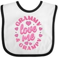 thumbnail image 3 of Inktastic Grammy and Grampy Love Me Girls Baby Bib, 3 of 4