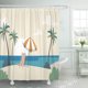 thumbnail image 1 of ABPHQTO Playa Azul Isla Vacaciones Vacaciones Mar Palmeras Blanco Cortina de ducha 150x180 cm, 1 of 1