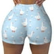 thumbnail image 2 of Fotbe Goose White Flowers Shorts Sin Costuras – Shorts Deportivos de Cintura Alta para Mujer, Elásticos para Gimnasio, Yoga, Running o Ciclismo-Medium, 2 of 8