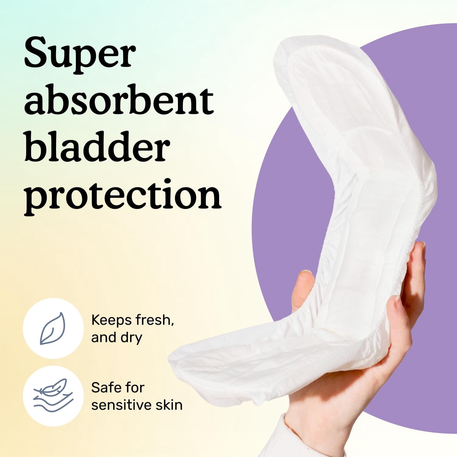 Because Overnight Incontinence Pads for Women – Moderate-to-Heavy Absorbency for Nighttime Use, Long-Length Protection, 20 Count, New Version