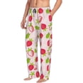 thumbnail image 3 of Kdxio Hand Drawn Strawberry Print Men's Sleep Pajama Pant Lounge Pants with Pockets, 3 of 8