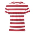 thumbnail image 4 of Men's Short Sleeved Crew Neck T Shirt Casual Top Loose Fit Athletic Running Gym Workout Tee Tops XXXL Red Men's Short Sleeved T Shirt, 4 of 9