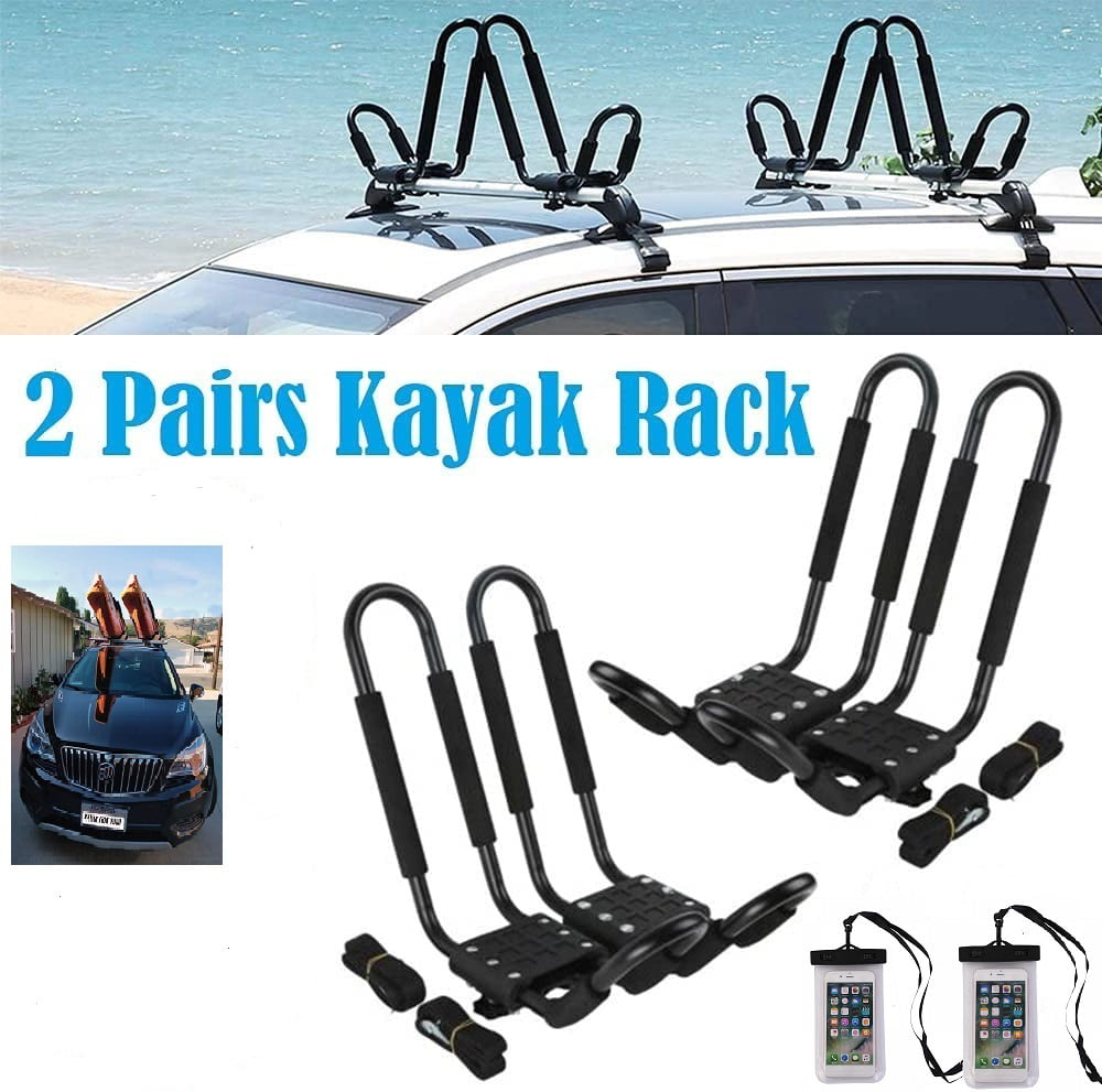 TMS 2 x Roof J Rack Kayak Boat Canoe Car SUV Top Mount Carrier w/Free Cell Phone 