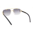 thumbnail image 4 of Rimless Luxury Jaguar Jewel Arm Rectangle Hustler Gangster Sunglasses Gold - Smoke, 4 of 4