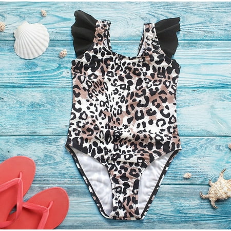 

Gubotare Swimsuit Kids Bathing Suit Little Girls Swimming Wear Cutemile Bathing Suit With Ruffled Hem Quick Dry Daisy Swimsuit Gray 3-4 Years